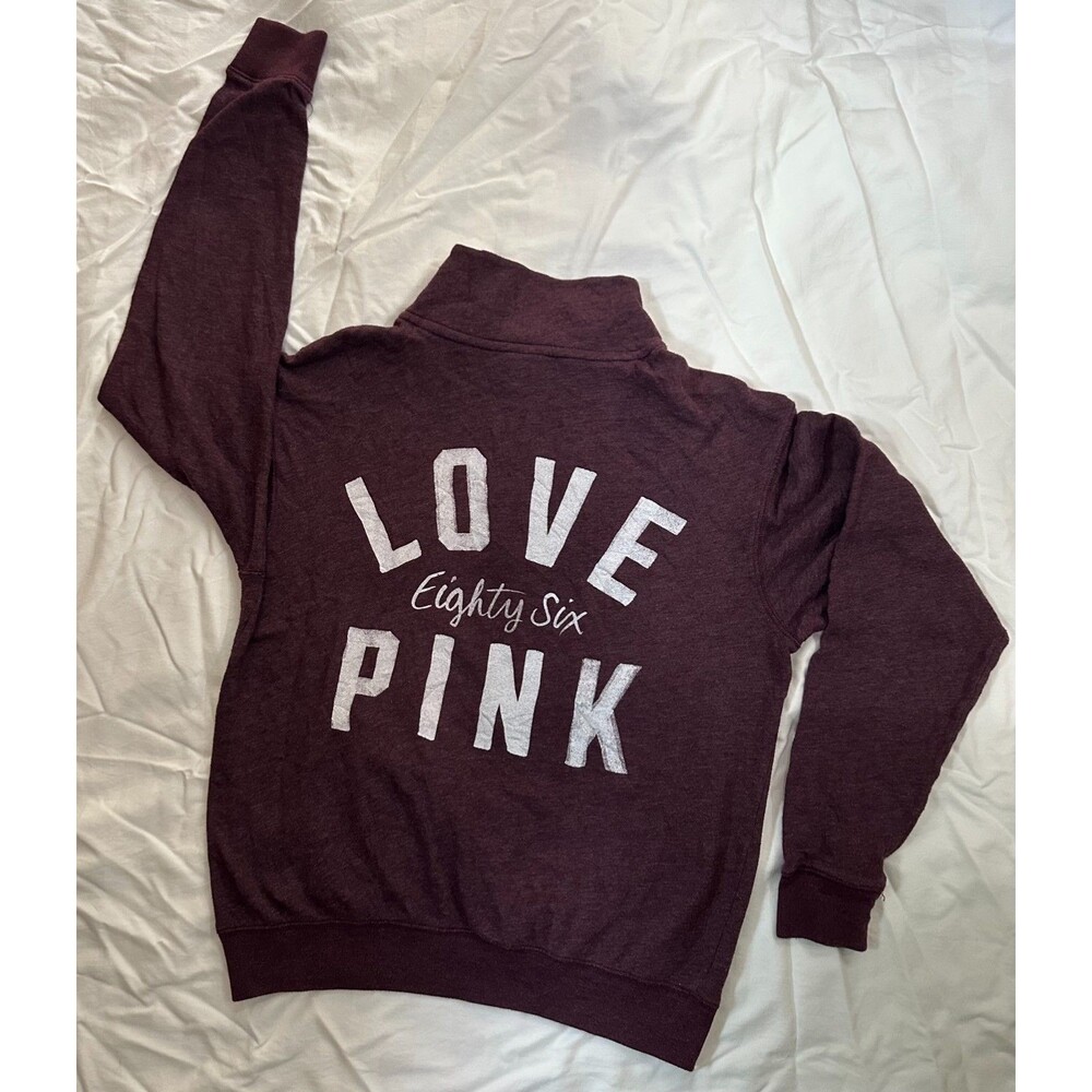 Pink by Victoria Secret pullover sweatshirt quarter zip - Burgundy size XS